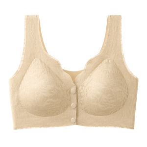 MiiOW | Womens Elderly Seamless Front Closure Bralette Push-up Wireless Bra