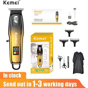 Kemei Professional Electric Hair Clipper LCD Screen USB Charging 6500RPM Mens Electric Hair Clipper Shaver KM-J03