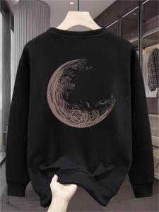 American Fashion Brand round Neck Print Casual Sweatshirt Mens 2024 Spring & Fall New Arrival Slim Fit Long-Sleeved T-shirt Mens Clothing Outerwear Shirt