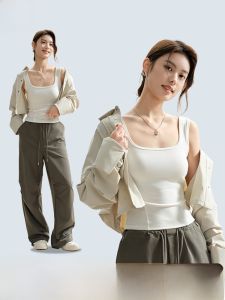 miiow | Cat Lady Square Collar Wide Shoulder Vest Strap Womens Outdoor Summer Cover Side Breast One-Piece Beautiful Back Prevent Exposure