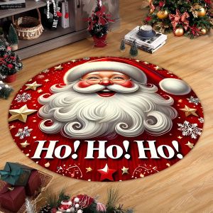 Thảm Giáng Sinh VIKAMA Loại Thảm Tròn Ông Già Noel Cho Phòng Khách Phòng Ngủ Nhà Bếp - Trang Trí Nhà Cửa Thảm Polyester Chống Phai Màu