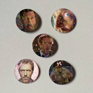 TV H-House MD Cute Meme Button Pins Backpack Clothing Decor Brooch Cartoon Science Fiction Badge Laser Jewelry Gifts for Kids