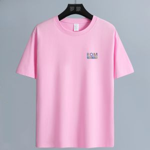 Lormen Pure Cotton Short Sleeve T-Shirt Mens Half Sleeve round Neck No Ironing Soft Breathable Casual Loose Elastic T-Shirt