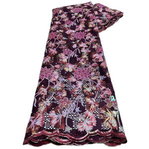 African Sequins Printing Lace Fabric 2025 High Quality Lace Nigerian French Lace Fabrics For Wedding Party Dress