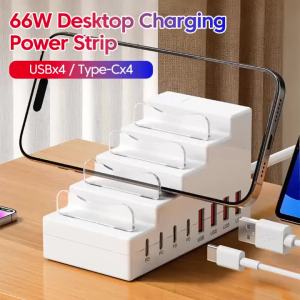 elough | Giá Đỡ Sạc Đa Năng 8 Cổng Với Sạc Nhanh PD 4 Cổng USB 4 Cổng Type-C Bộ Chuyển Đổi Sạc USB-C Đa Năng Giá Đỡ Điện Thoại Cho Nhiều Thiết Bị