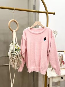 ●ECLAIRE● 043 Sweater Knit Rajut Longsleeves Lengan Panjang Bordir Bear Beruang Kasual Korea Paddies Import