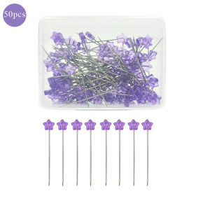 50pcs/set Star Head Sewing Pins Straight Pin Quilting Pins with Plastic Box Sewing Needle for Handmade Sewing Project Craft