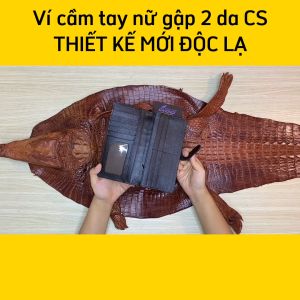 Ví cầm tay nữ siêu dễ thường. Da cá sấu gai lưng hàng cao cấp!