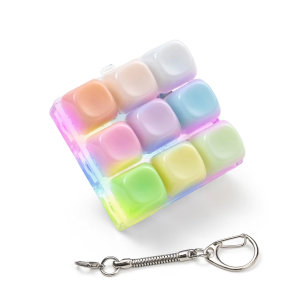 9 Key Ceramic Smooth Keycaps Fidget with RGB Light Keyboard Clicker Fidget Toy Stress Relief Fidget Clicker Clicky Fidget Toys