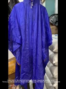 Jas Hujan Ponco Poncho Medium 210 Biru Elephant Gajah Size Dewasa