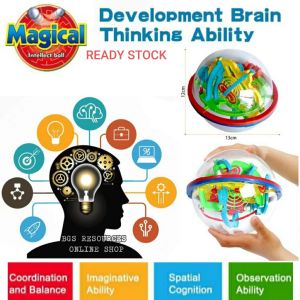 READY STOCK☝️ MAGIC INTELLECT BALL 3D PUZZLE MAZE BALL PERPELUX MAGICAL INTELLECT BALL IQ GAMES LEARNING TOYS BRAIN TEASER GAMES PUZZLE TOY
