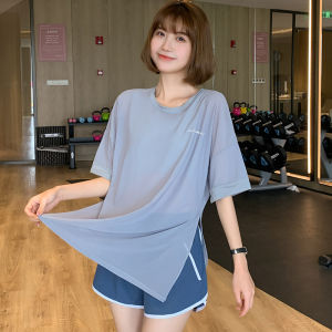 Maxrun Nylon Sports T-Shirt for Women Loose Fit Quick Dry Breathable Half Sleeve Crewneck Style for Running Yoga and Fitness