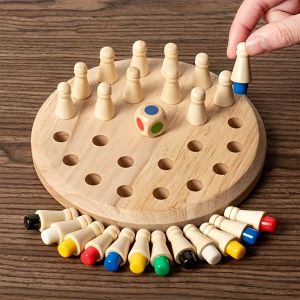 Trò chơi trí nhớ ghép màu-Trò đồ chơi bằng gỗ Montessori với 24 chốt Trò chơi giáo dục cho trẻ em 3-6 để rèn luyện sự chú ý và kỹ năng logic du lịch-Quà Tặng thân thiện