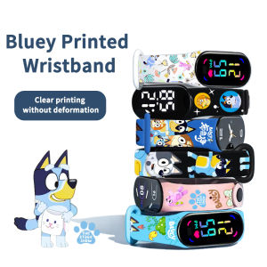 Bluey Anime Watch Kids Wristwatch Sports Bracelet Digital Clock Perfect Gift for Childrens Cartoon Watches Printed Wristband