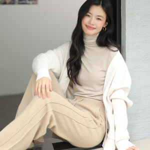 Áo Len Dệt Kim Cổ Đứng Thường Ngày Cho Nữ Áo Khoác Ngoài Cổ Tròn Dài Tay Màu Trơn Mềm Mại Thoải Mái Cho Mùa Xuân