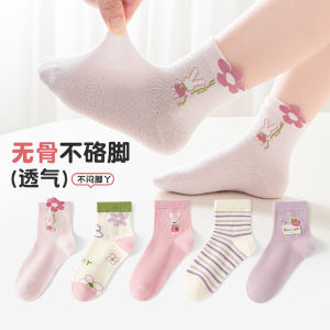 Six-Finger Rat Girl Childrens Socks Thin Mid-Calf No-Seam Stitching Spring Autumn Baby Summer Cotton Polyester Blend Socks