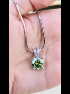 Mặt dây chuyền Nam nữ kim cương Moissanite Mỹ 11 li và 12li kiểm định GRA Mặt dây chuyền 4 chấu đá moissanite bạc xi bạch kim - KIM LỘC PHÁT M4C