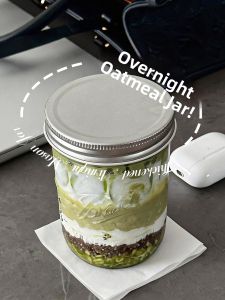 KuaKe | Food Grade Overnight Oat Glass Cup with Lid