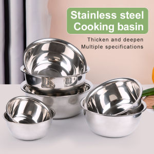 Stainless Steel Mixing Bowls Salad Bowl Basin Cooking Food Bowl Kitchenware Kitchen Utensils Baking Tools Accessories