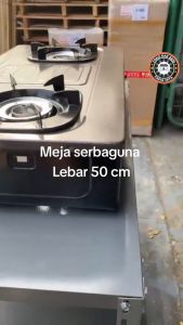 Meja Rias Rak Susun Besi Siku Lubang Kompor Gas 2 Tungku Dispenser Portable Dapur Komputer Serbaguna