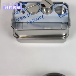 Dental Nurse Box Cotton Tank Medical Cotton Ball Container Semi-open Stainless Steel Gauze Dentist Tool Care Disinfection