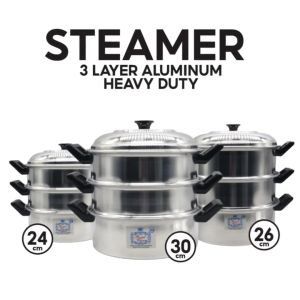 Vivahome Royal Crown Aluminum Steamer: A High-Quality 3-Layers Siomai Steamer