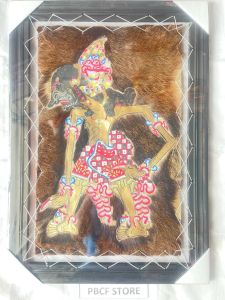WAYANG KULIT ABIMANYU 70CM X 5OCM HIASAN DINDING FIGURA KAYU
