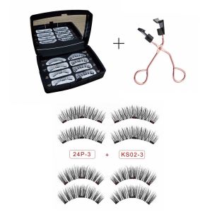 1 Pair Magnetic Eyelashes Set Reusable Eyelash Extension Tools Natural Curler False Eyelashes With Magnetic Tweezers Kit