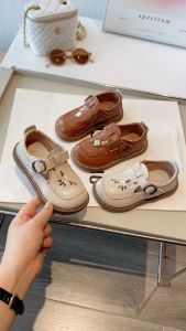 Yang Indah Bunga Bayi Perempuan Kulit Flat Sepatu Velcro Anti Licin Lembut Sole Sepatu Anak-anak 2-8 Tahun