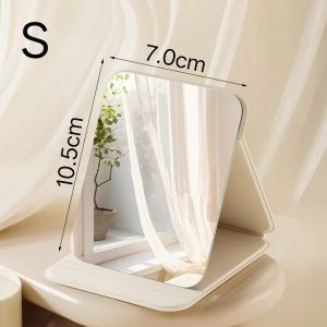 1PC Portable Compact Folding Makeup Mirror - Desktop Size Suitable for Student Dormitories Homes with Storage Function