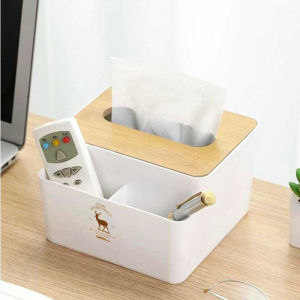 Kotak Tisu Kayu Tempat Remot TV AC Multifungsi Organizer Box TaffHOME ZJ008