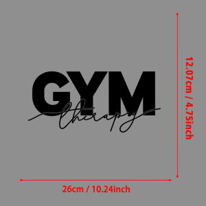 "GYM Therapy" Bold & Script Graphic Stitch Clothing Thermoadhesive Patches Appliques DIY Printing for Clothes Iron on Transfer