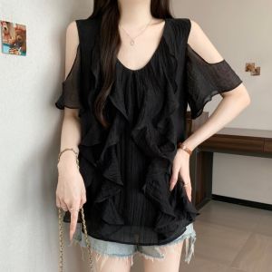 AIYITI | Unique Pretty Wooden Ear Off Shoulder Large Size Womens Blouse Summer New Arrival