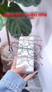 Gọng kính cận nam nữ gọng sắt kim loại nhiều màu.Tròng giả cận 0 độ vành chống ánh sáng xanh kính mắt gọng kim loại