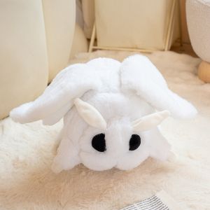 White Big Eye Moth Plush Toy Cute Fluffy Animal Soft Velvet Wings Insect Plushie Birthday Xmas Gift for Bug Lovers