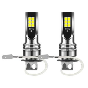 2Pcs LED H3 Car Headlight Bulb Canbus No Fan High Beam 6500K White Car Truck LED Fog Light Driving Lamp DRL 12V -24V