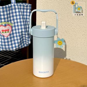 Cốc Nước Bằng Thép Không Gỉ 316 Dung Tích Lớn Có Ống Hút Cốc Giữ Nhiệt Cho Học Sinh Và Trẻ Em Thiết Kế Dễ Thương Vật Liệu Nhựa
