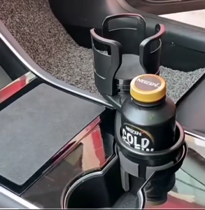 【พร้อมส่ง】ที่วางแก้วในรถยนต์ 2in1 ที่วางแก้วในรถยนต์มัลติฟังก์ชั่น กล่องใส่ของในรถ แบบหมุนได้