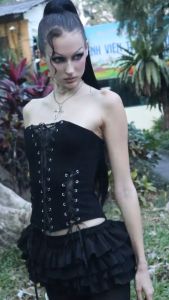 LSOUL - Sophie Set ชุดเซ็ตเสื้อคอร์เซ็ทเชือกผูกลูกไม้เสื้อเกาะอก + กระโปรงระบายชั้น (ขายแยก)