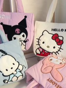 Sanrio Hello Kitty My Melody Kuromi Pochacco Shoulder Bag Handbag Tote Bag Down Cloth Bag