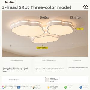 FANCY LAMP CLUB | Eyes-Protective Full-Spectrum Ceiling Light Modern Simple Cream Style