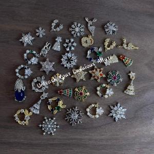 4Pcs Winter Christmas Zircon Gold And Silver Snowflakes Christmas Tree Reindeer Nail Decoration DIY Nail Decoration Accessorie