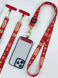 Dragon Year New Womens Mobile Phone Lanyard Crossbody Portable Neck Strap Adjustable Alloy Fixed Piece Multi-Functional Phone Chain