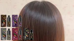 EELHOE | 3 In 1 Black Hair Dye Shampoo Natural Plant Extract Quick Grey Cover 5 Mins Home Coloring Moisturize Shiny Hair Care Shampoo