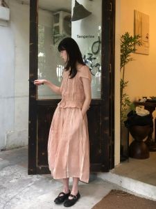 VKSOD | Sweet Style Pink V-neck Short Sleeve Womens Shirt Summer 2025 Floral Print Half-length Skirt Two-piece Set Fashionable Casual Wear