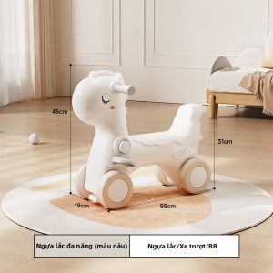 Đồ Chơi Ngựa Đong Đốc Gỗ 2-trong-1 cho Bé
