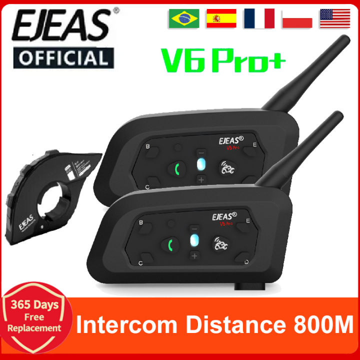 EJEAS V6 PRO+/PLUS Motorcycle Helmet Bluetooth Walkie Talkie