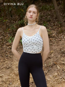 DIVINA BLU | French Dot Ladies Yoga Tank Top