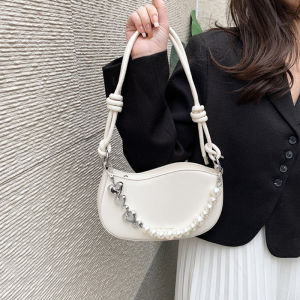 IELGY High-End Simple Women's Bag Niche Pearl Chain Popular Messenger Bag