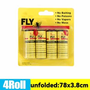 20/4PCS Strong Adhesive Fly Paper Strips Double Sided Fly Sticky Tape For Flying Insect Mosquitos Catcher Pest Control Tools